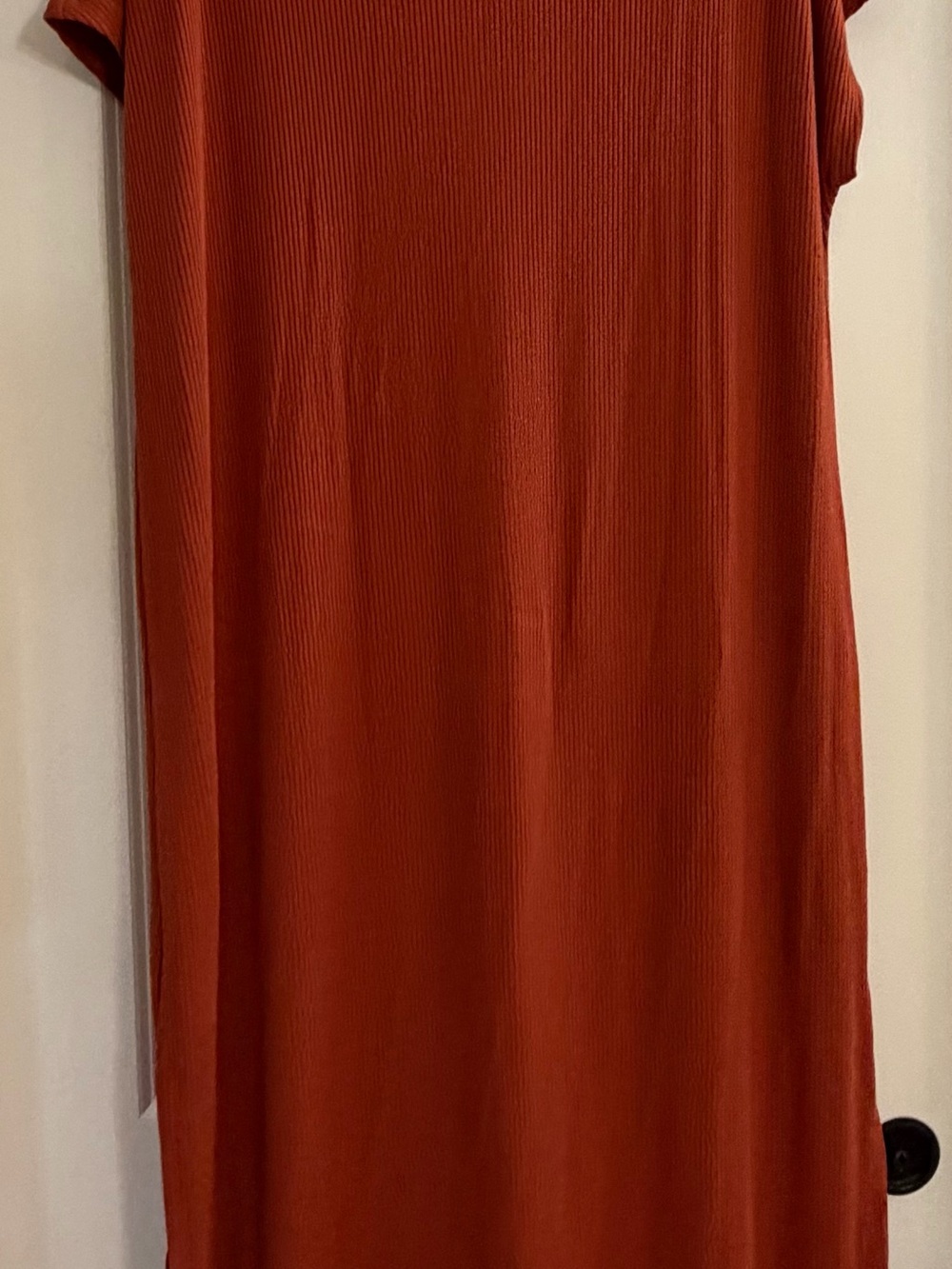 Simple Ribbed Maxi Tee Dress - Rust NWOT - Picture 5 of 7